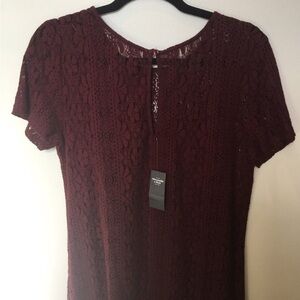 Abercrombie & Fitch Burgundy Lace Mini Dress